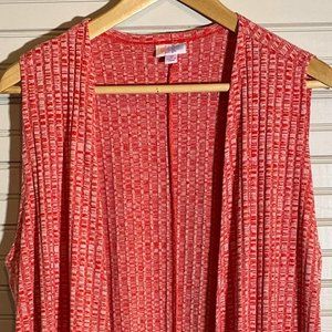 Lula Roe Size M Red Ribbed Duster